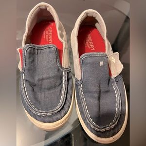 Boy Sperrys Velcro slip on